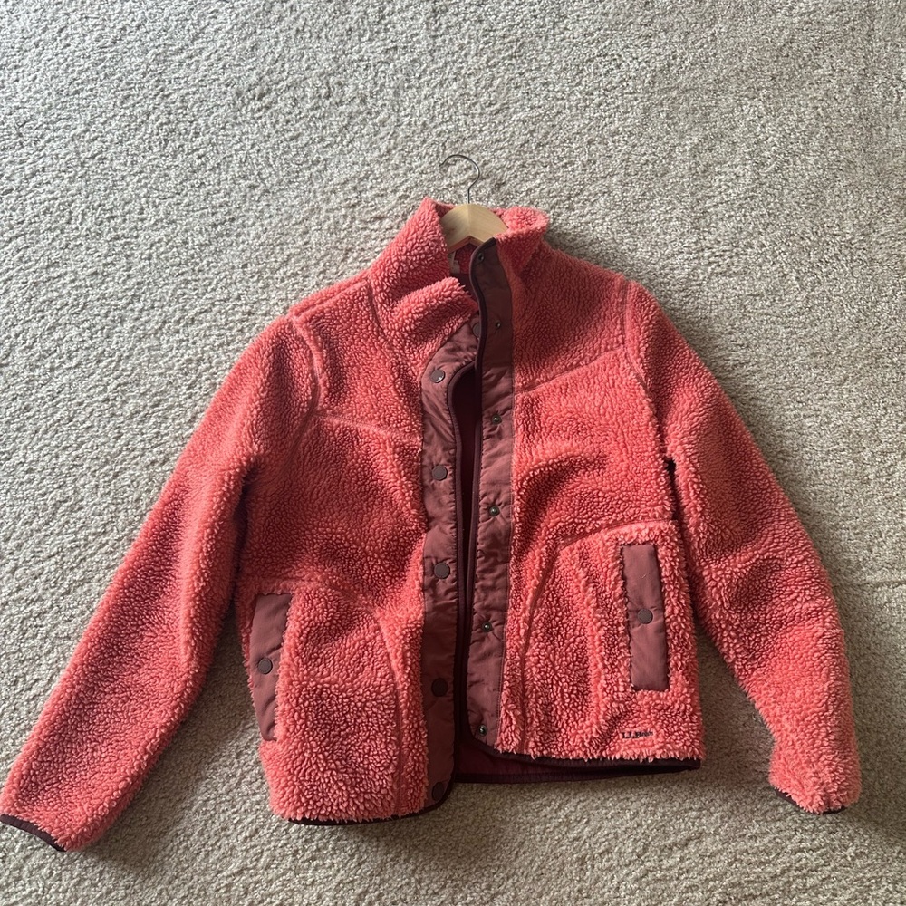 LL Bean Pink Sherpa jacket